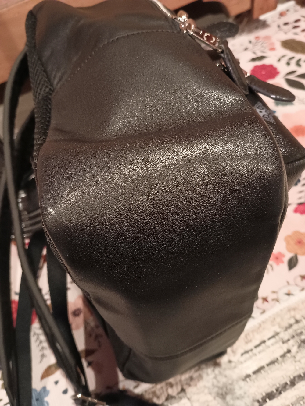 COACH Charlie Medium Leather Backpack Black Pink Metallic Star Print F30550 - Picture 11 of 11
